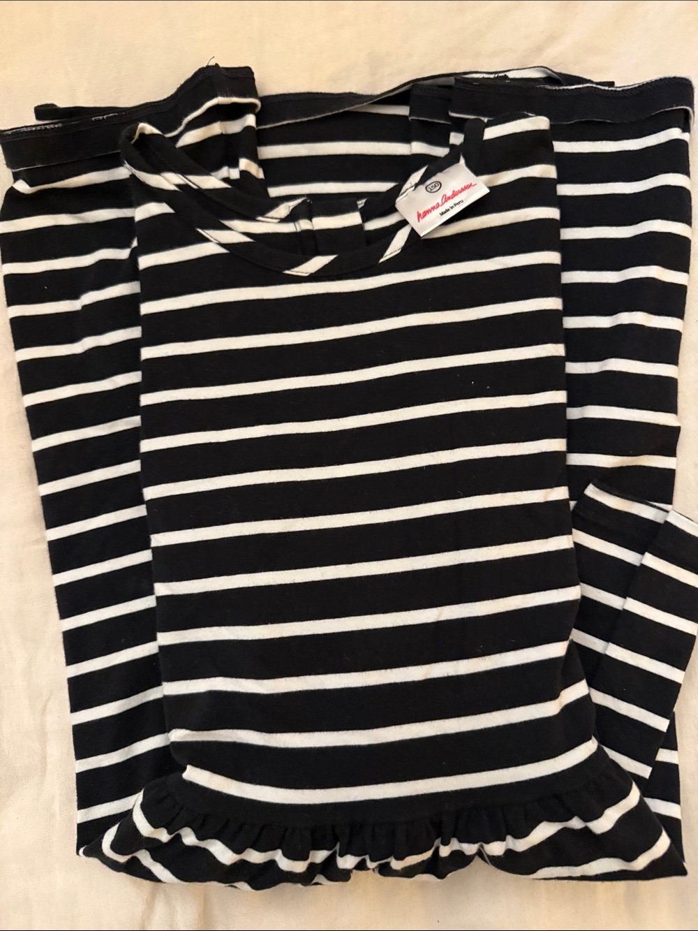 Hanna Andersson Black and White Striped Girls Dress